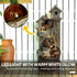 2-in-1 Waterfall Fountain with Birdhouse, Resin Garden Water Fountain with LED Lights Pump, Cascading Garden Water Feature with Tree Trunk Design, Multi-colour