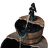 Wooden Water Pump Fountain, 2 Tier-Fir Wood