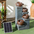 Solar Powered Garden Water Feature with LED Lights and Pump, 4 Tier Cascading Water Fountain for Indoor/Outdoor, Bowls Waterfall Ornament, 58cm Height